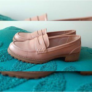 Tan Chunky Loafers - Size 9 - Brand New